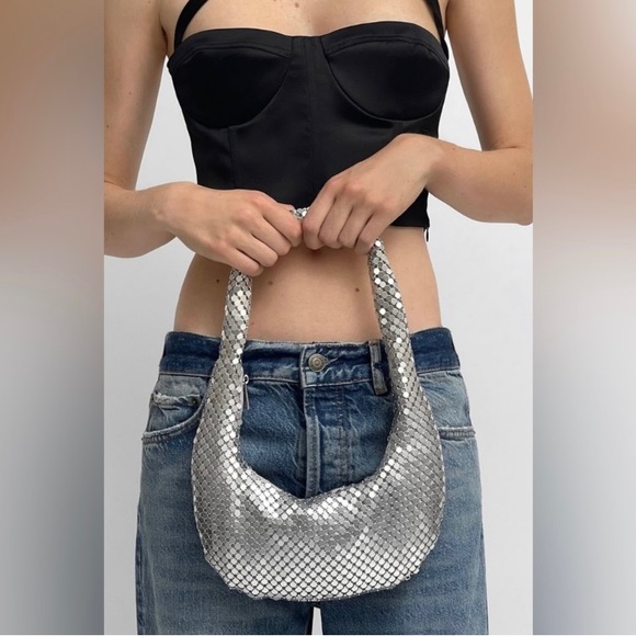 Zara Silver Metallic Mesh Shoulder Bag. NWT. - Picture 14 of 16